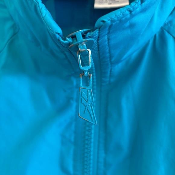 Reebok Vintage Y2K 90's Teal Zi Up Raincoat Windbreaker Jacket Size M Unisex - Picture 4 of 8